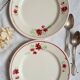 Old mismatched earthenware dessert plates