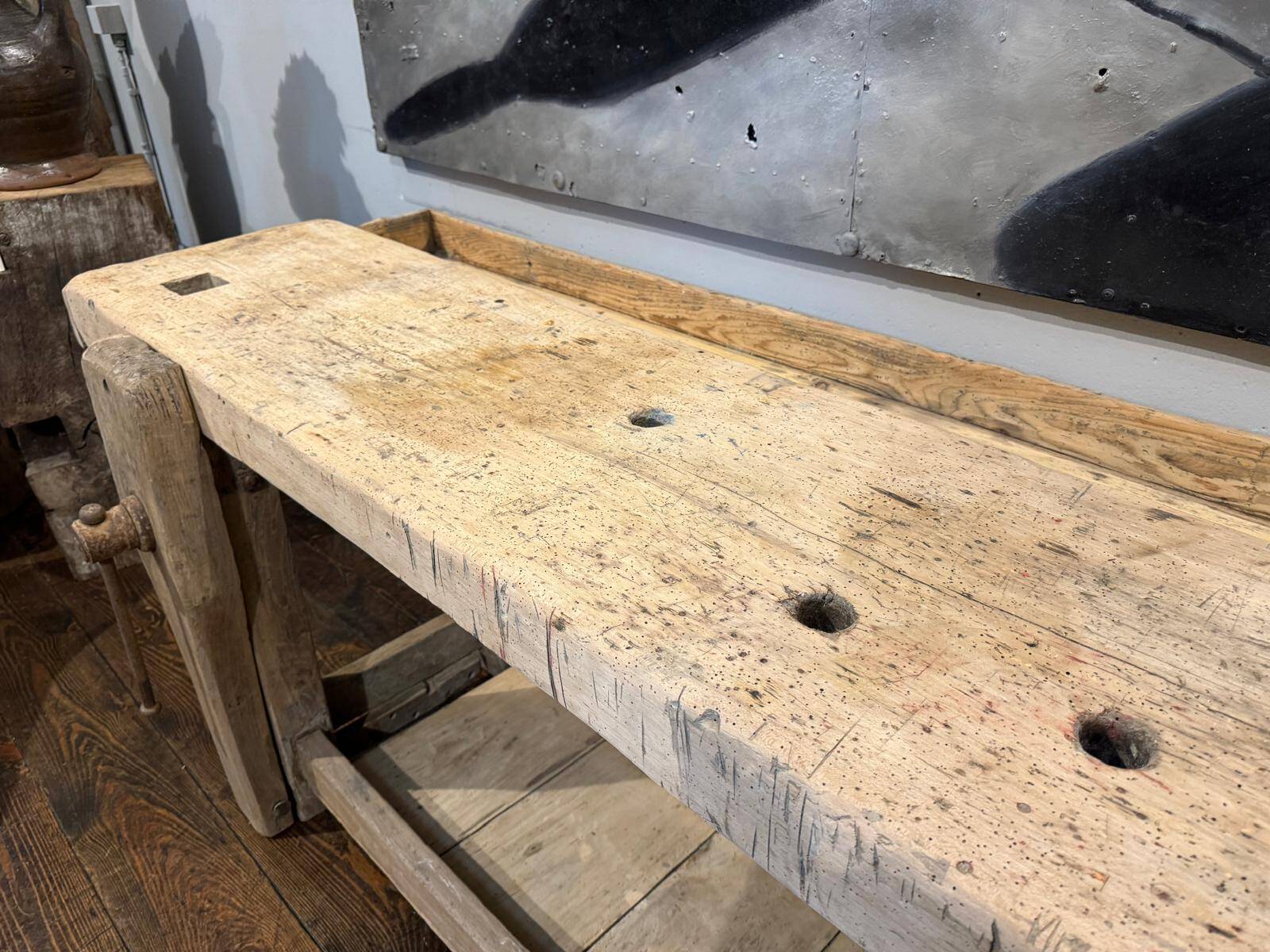 Raw wood workbench