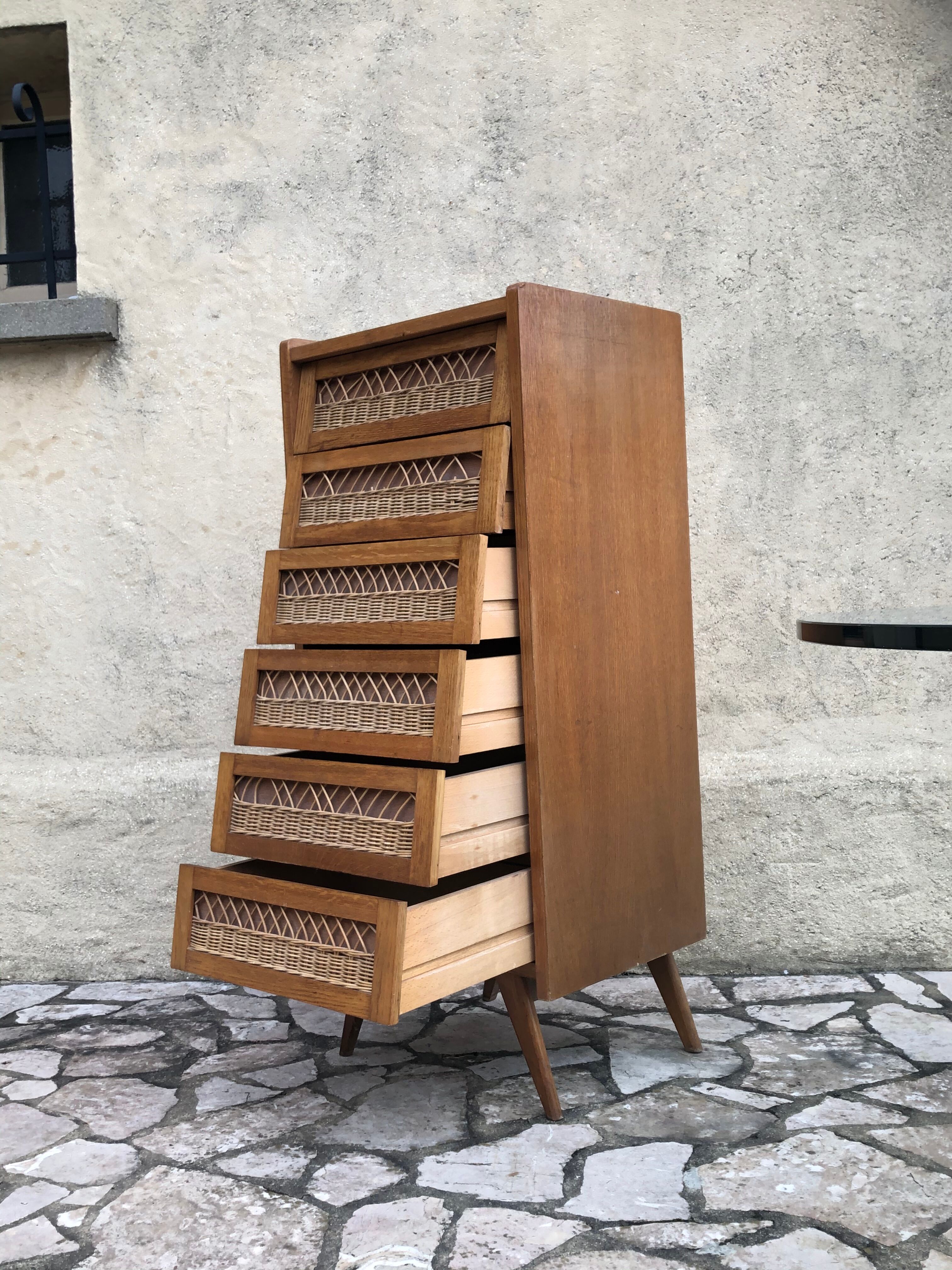 Ragpicker compass feet 1950 in light wood