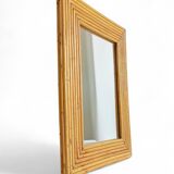 French Riviera Rattan Mirror in the Style of Vivai del Sud, France, 1960s