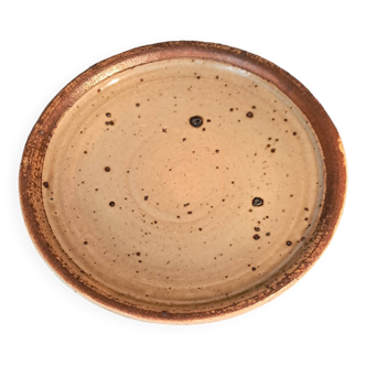 Stoneware dish by Pierre Digan, La Borne 1970 signed.