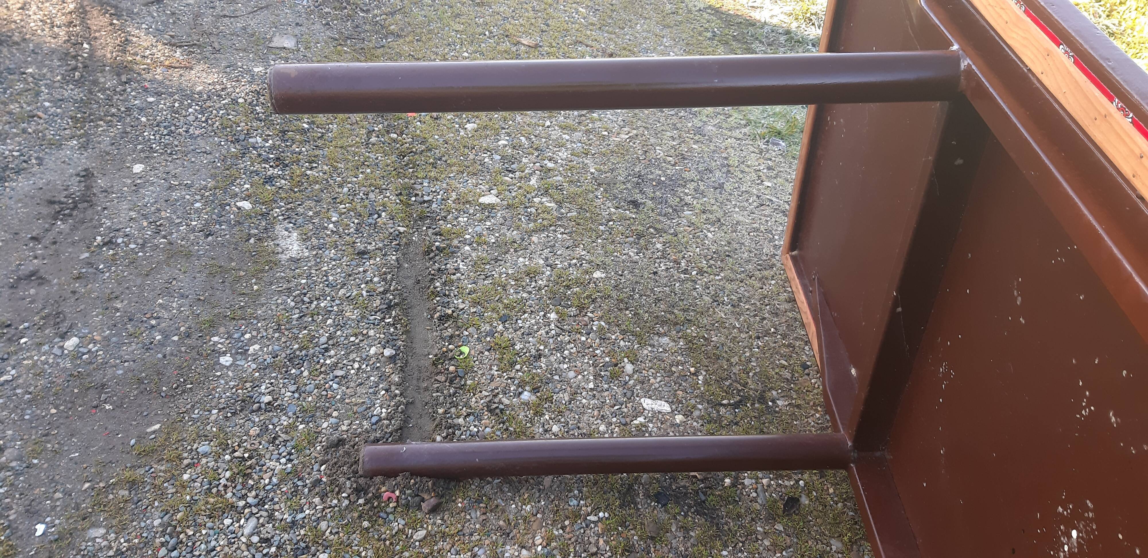 Industrial iron and wood table