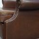 Large Dark Brown Cowhide Leather Wingback Chair