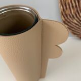 Leather-wrapped vase