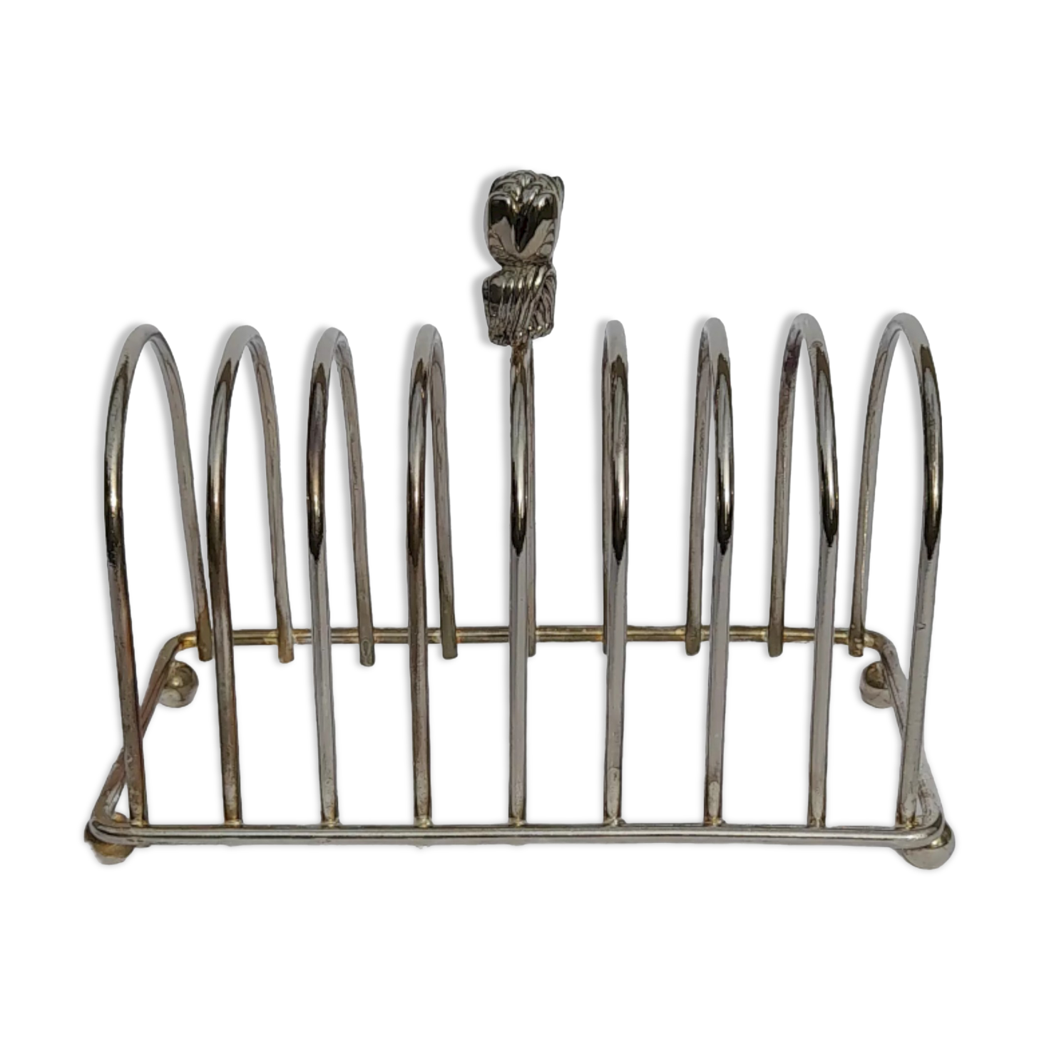 Toast holder in silver metal for 8 toasts L 19 cm