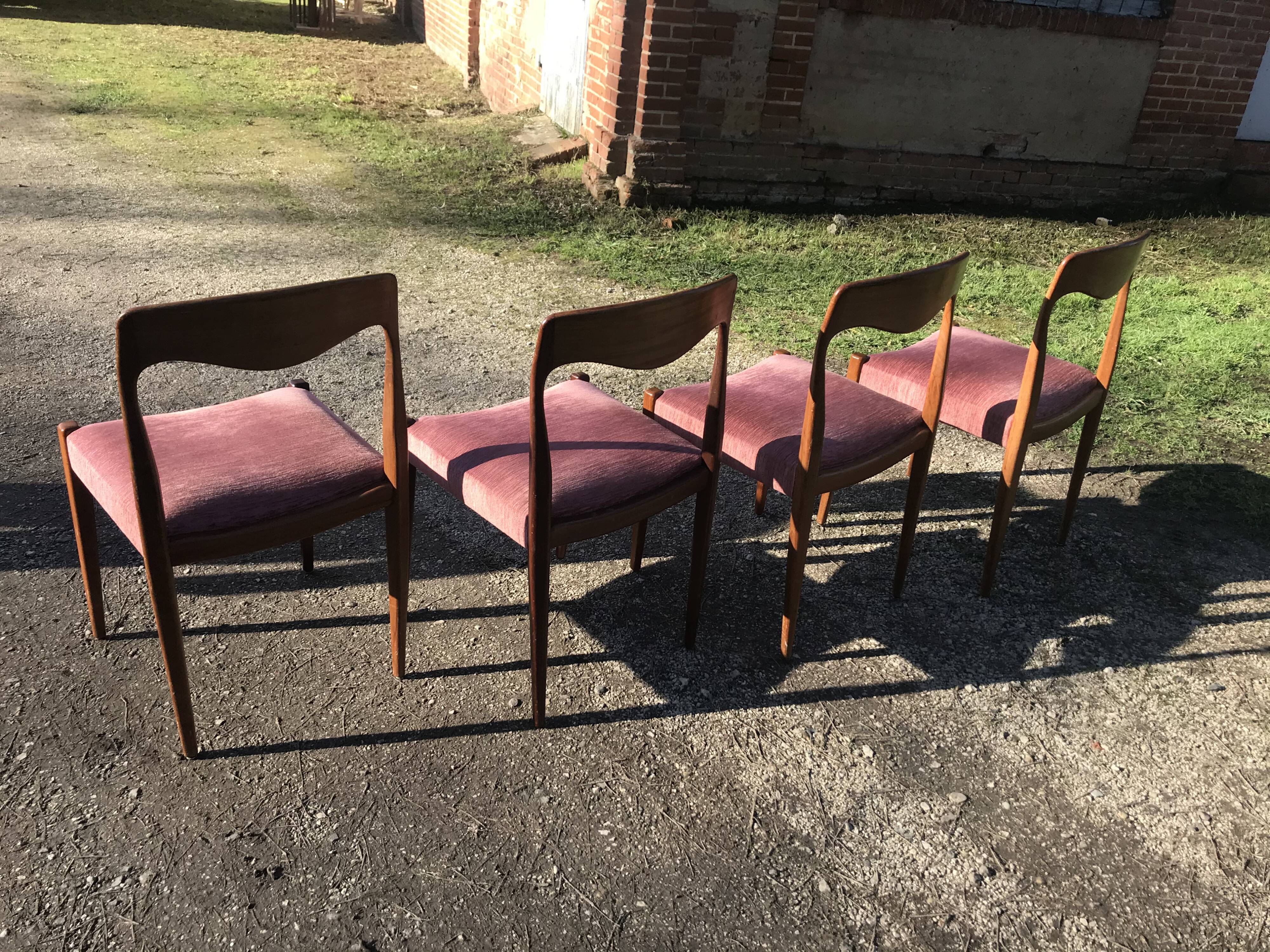 4 Re-lined Scandinavian chairs