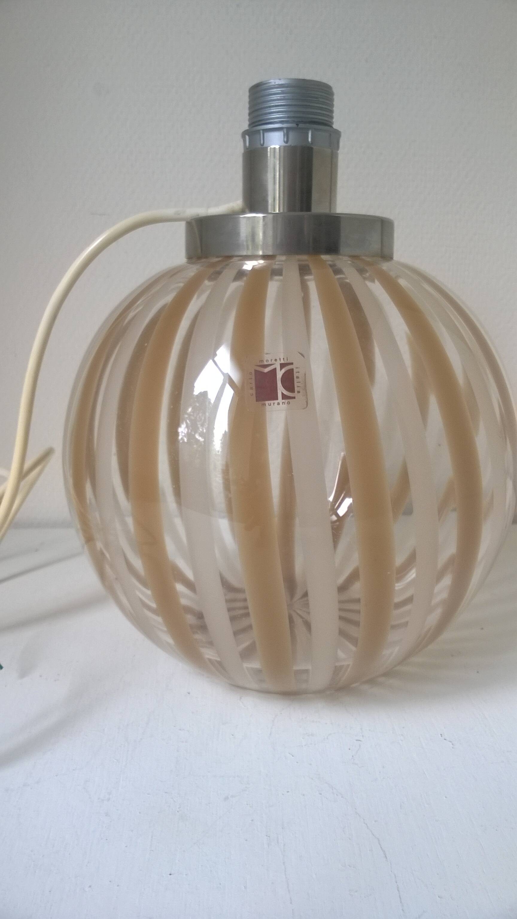 Lampe de table en verre de Murano par Carlo Moretti 1970