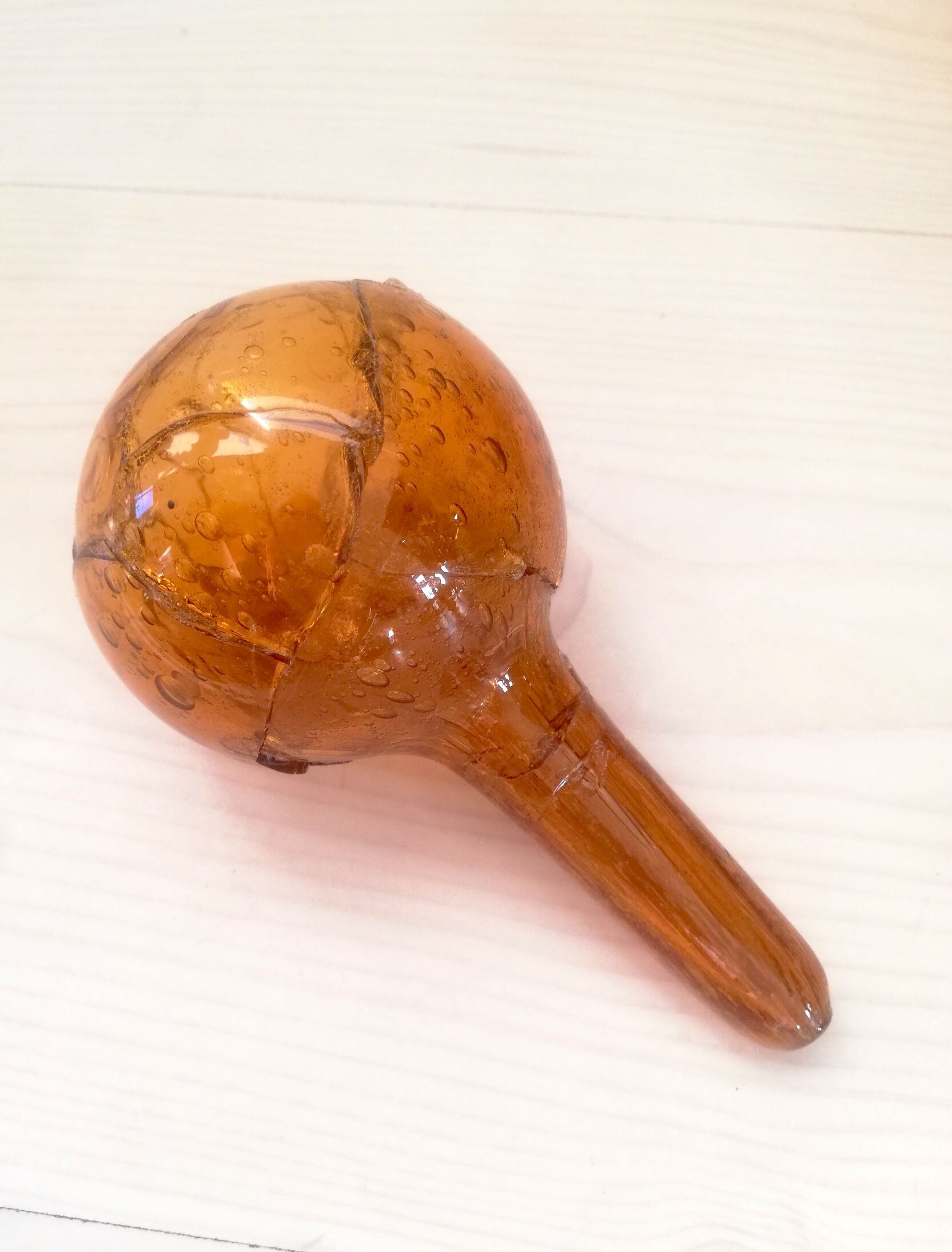 Demijohn glass vase in amber amber gold