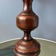 Vintage wooden table lamp with pleated shade