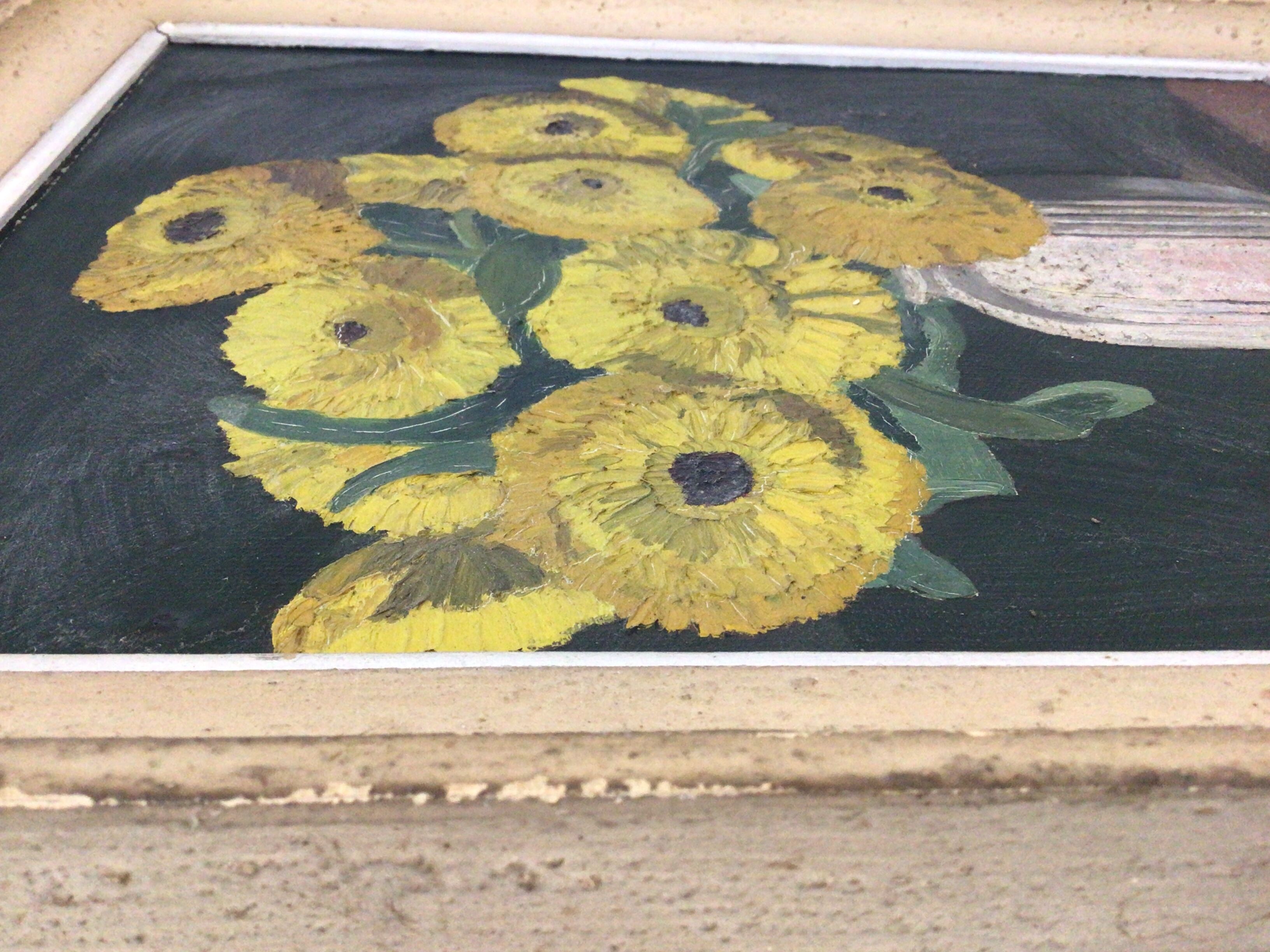 Tableau huile sur toile bouquet de fleurs