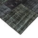 Hand-knotted oriental overdyed 198 cm x 300 cm black patchwork carpet