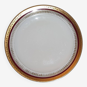 Dessert plates in Limoges porcelain and golden marli