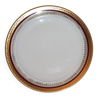 Dessert plates in Limoges porcelain and golden marli