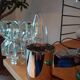 Chrome wall light and glass