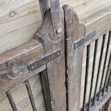 Old gate in Burmese teak and wrought iron