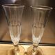 2 flûtes à champagne à pans coupés, fin 19è