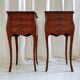 Louis XV French bedside tables with floral marquetry, 1940s, set of 2