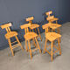 Brutalist 1960s bar stools, set of 6.