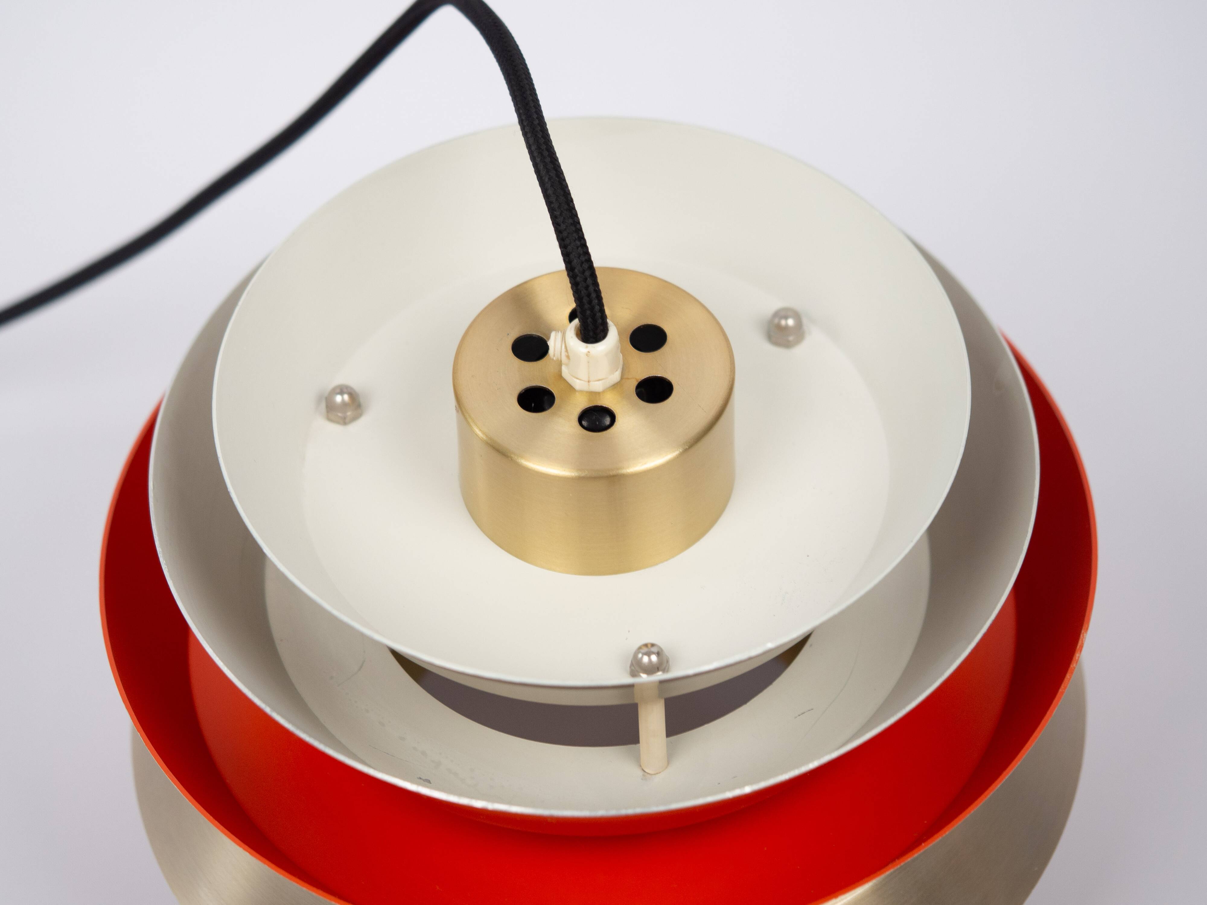 Pair of 2 Swedish vintage pendant lamps Trava by Carl Thore, Granhaga, 1960