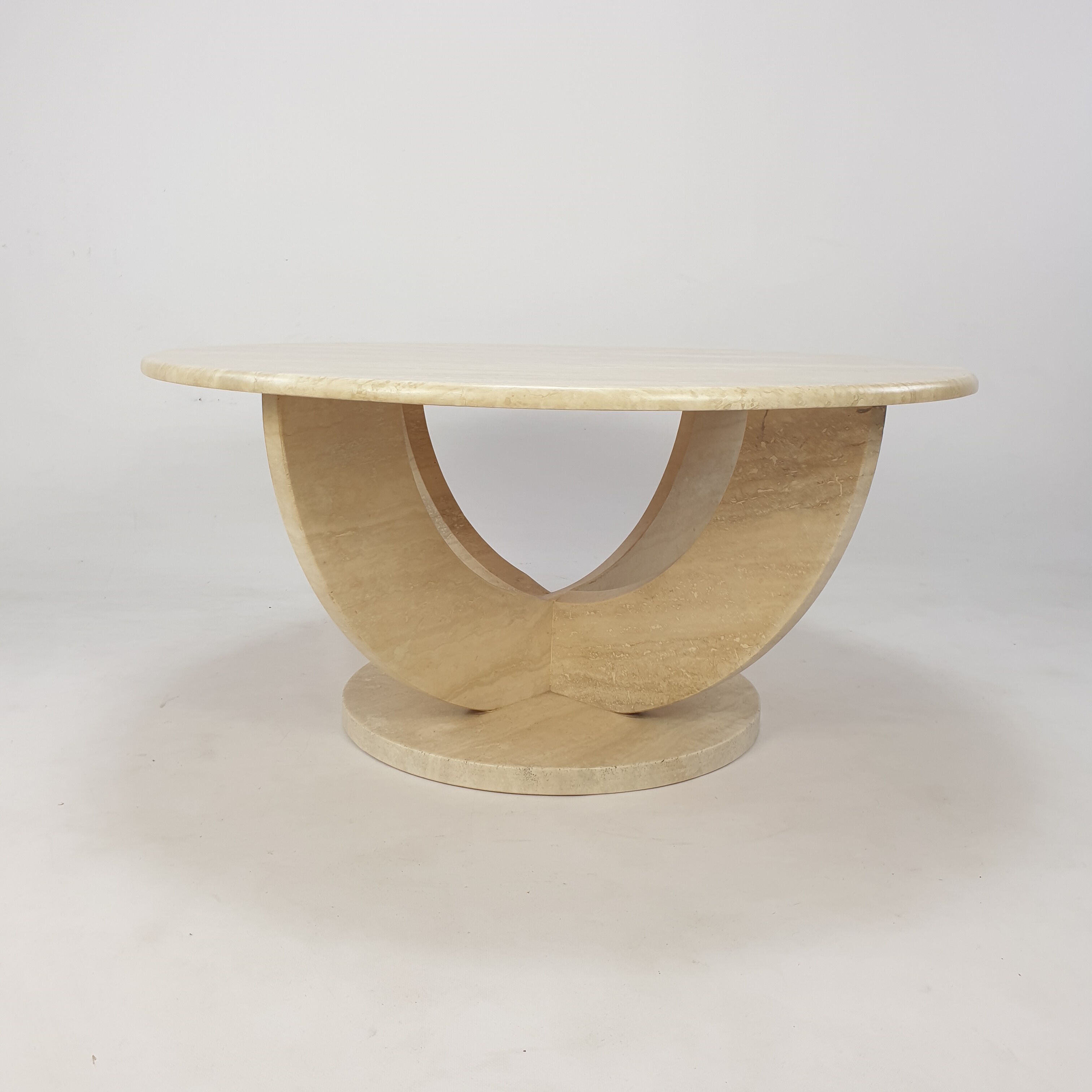 Italian travertine coffee table, 1970s