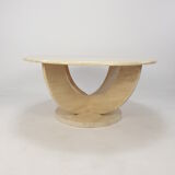 Table basse italienne en travertin, années 1970