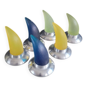 6 patères cornes vintages