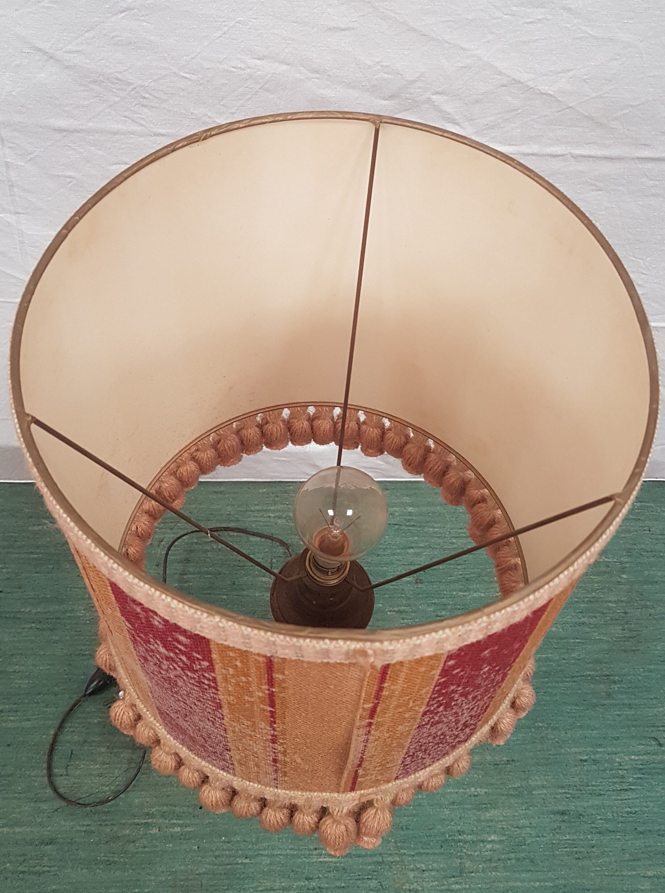 Wooden foot table lamp lampshade