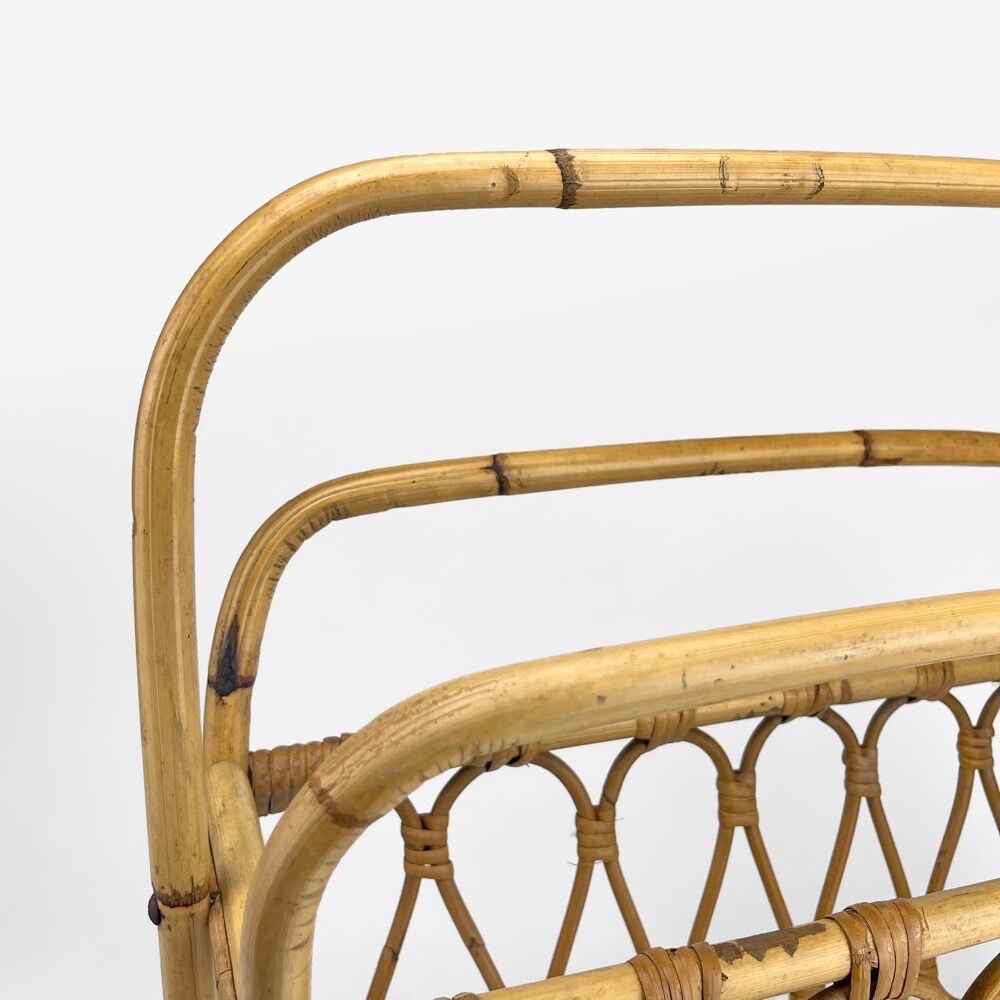 Rattan magazine holders in the 60s
