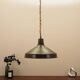 Danish Brass Pendant Lamp 1960s Mid-Century Modern Conical Shade