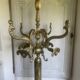 Freestanding brass coat rack