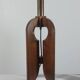 Very rare vintage pair of wooden table lamps by Temde