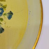 Napoleon III Painted Sheet Metal Tray Painted Metal Floral Decor Diameter 44.5