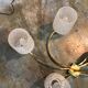 Ceiling chandelier vintage glass and brass