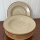 Lot de 7 assiettes en grès beige Tulowice Poland