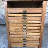 Oak craft cabinet has 13 drawers circa 40's / 50's