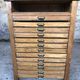 Oak craft cabinet has 13 drawers circa 40's / 50's