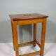 Vintage handmade workshop stool with handle, Belgium 1960