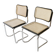 pair of Cesca chairs by Marcel Breuer 1960s 1970s in vintage cane
