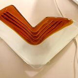 La Murina pair of two-tone Murano glass sconces, Italy 1980