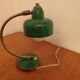 Vintage Scandinavian Art Deco desk lamp from the 40s, golden brass, retro, moon shape, swan neck