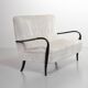 Canapé deux places Guglielmo Ulrich en tissu gris argenté. Italie, années 1950.