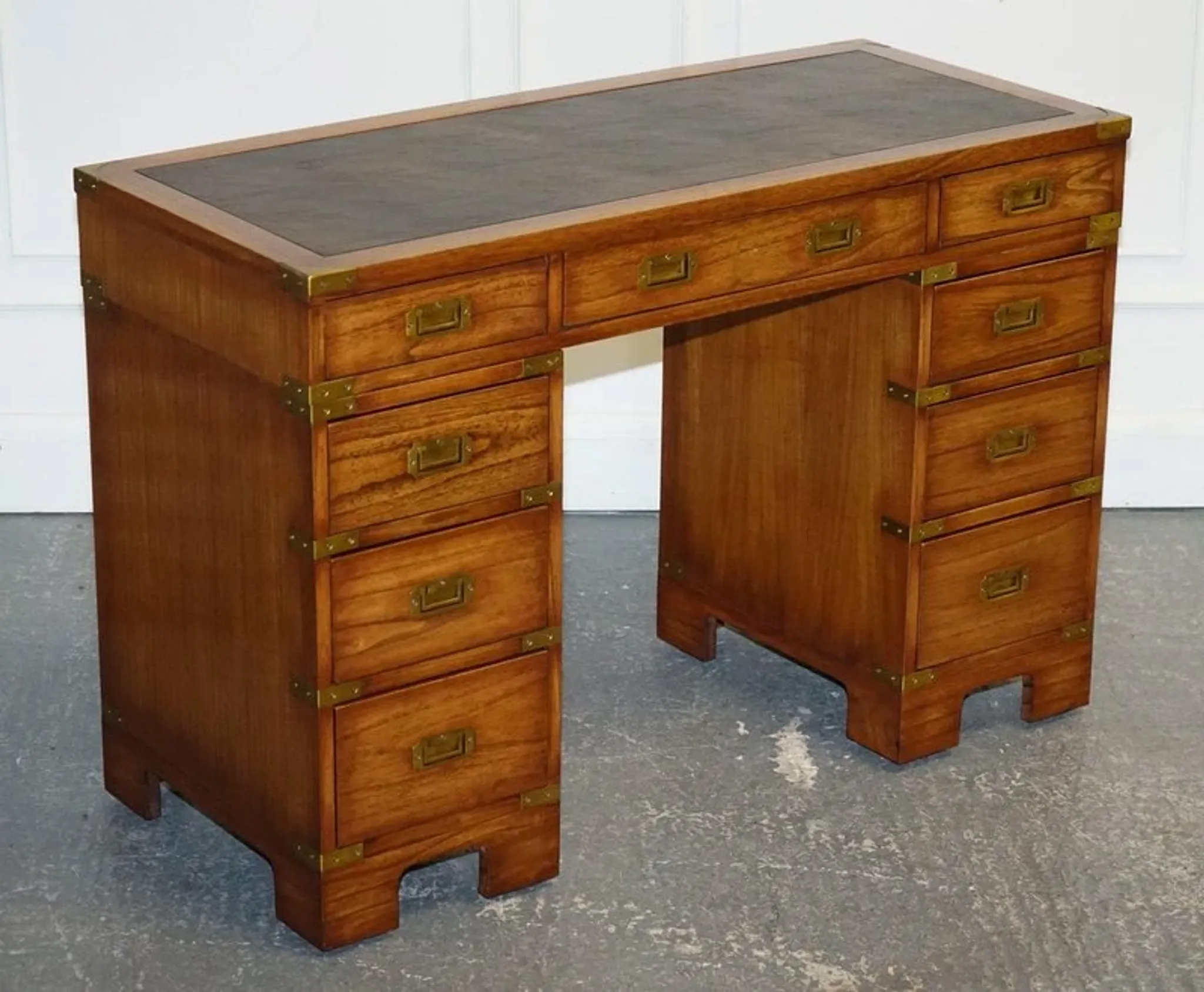 Vintage Military Campaign Desk with Brass Fittings