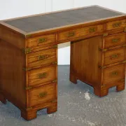 Vintage Military Campaign Desk with Brass Fittings