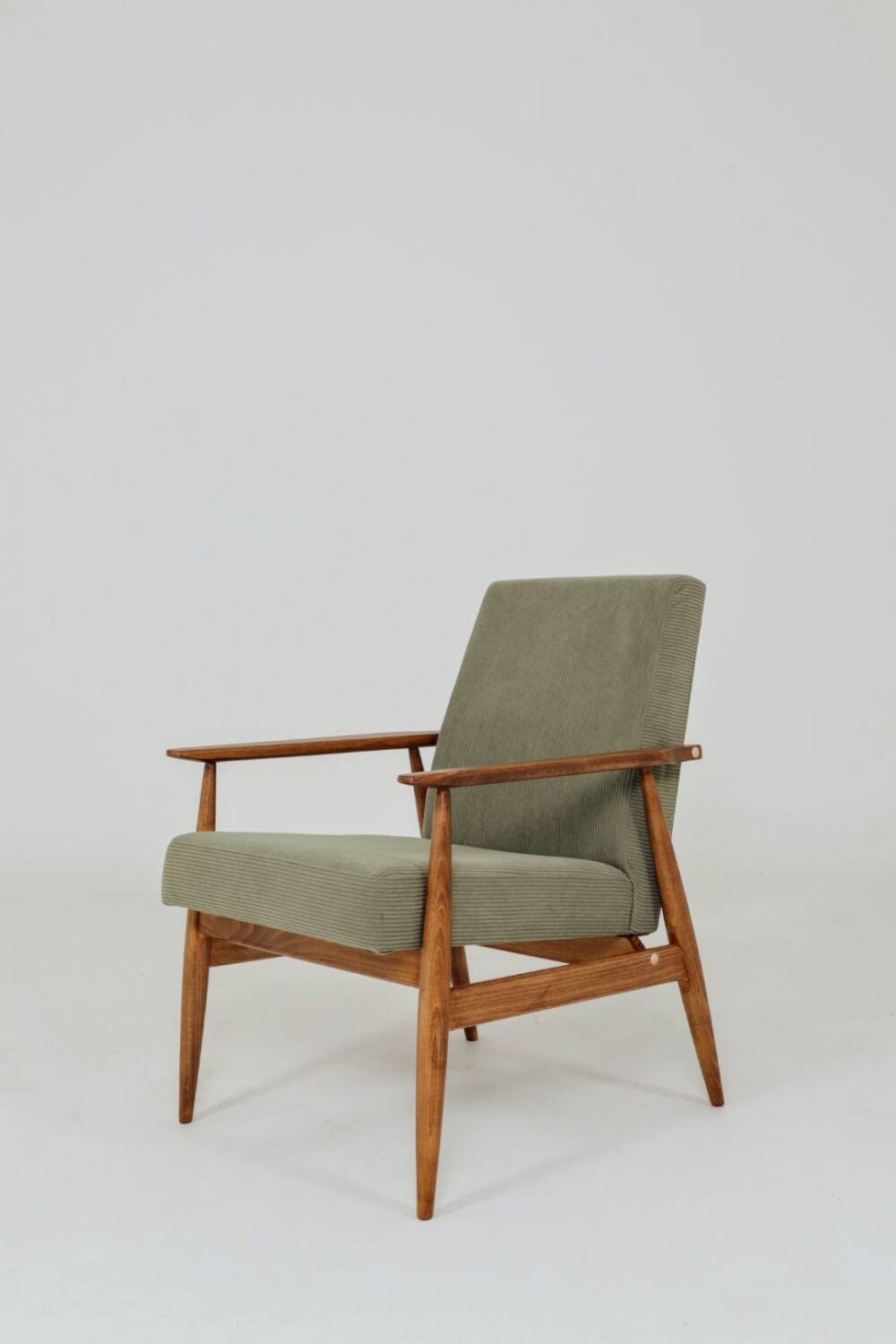 Scandinavian armchair khaki corduroy design by H.Lis 