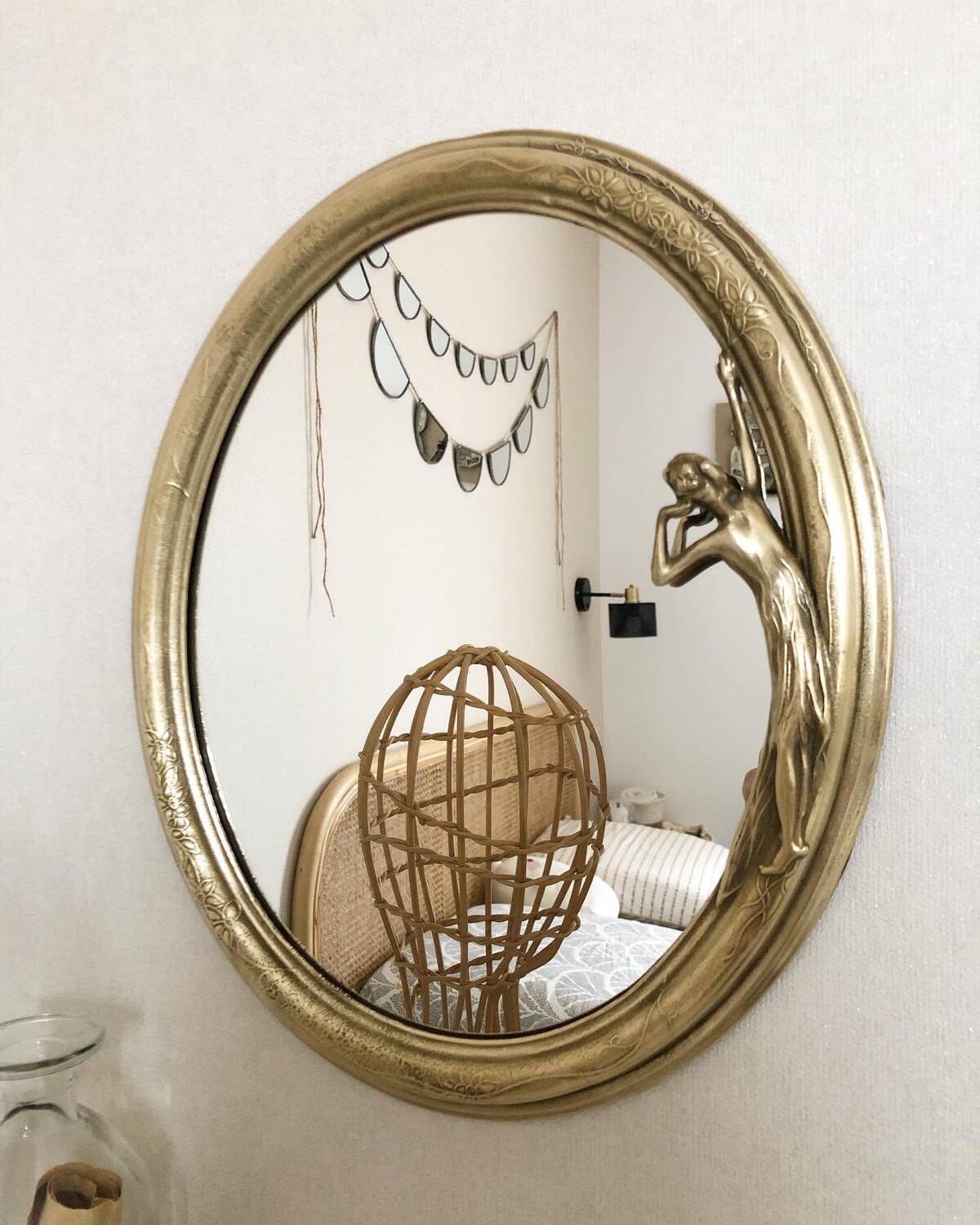 Vintage brass mirror