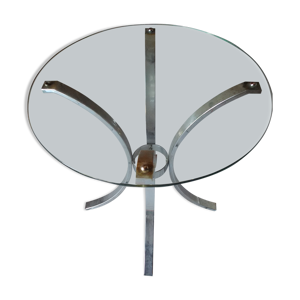 Table ronde, dessus verre