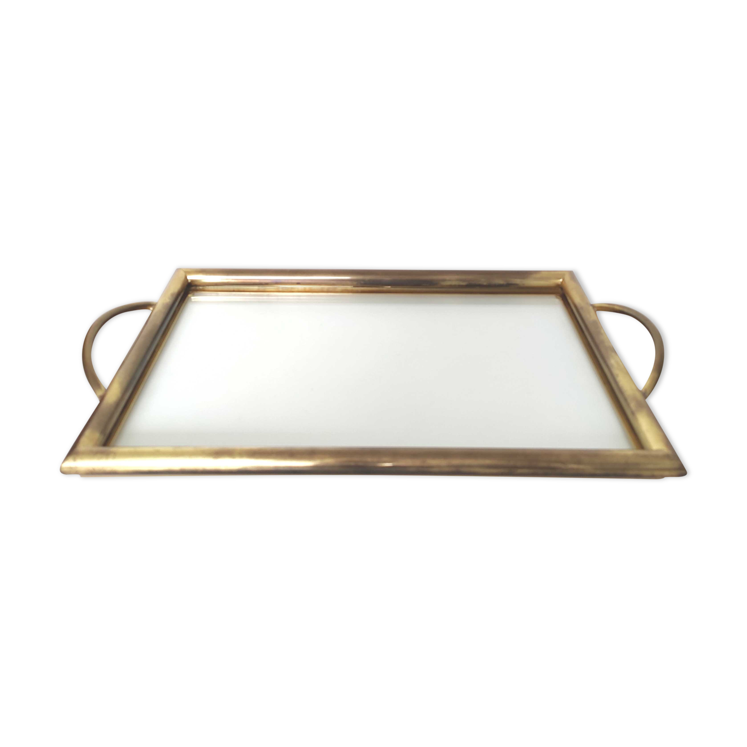 Plateau laiton et verre