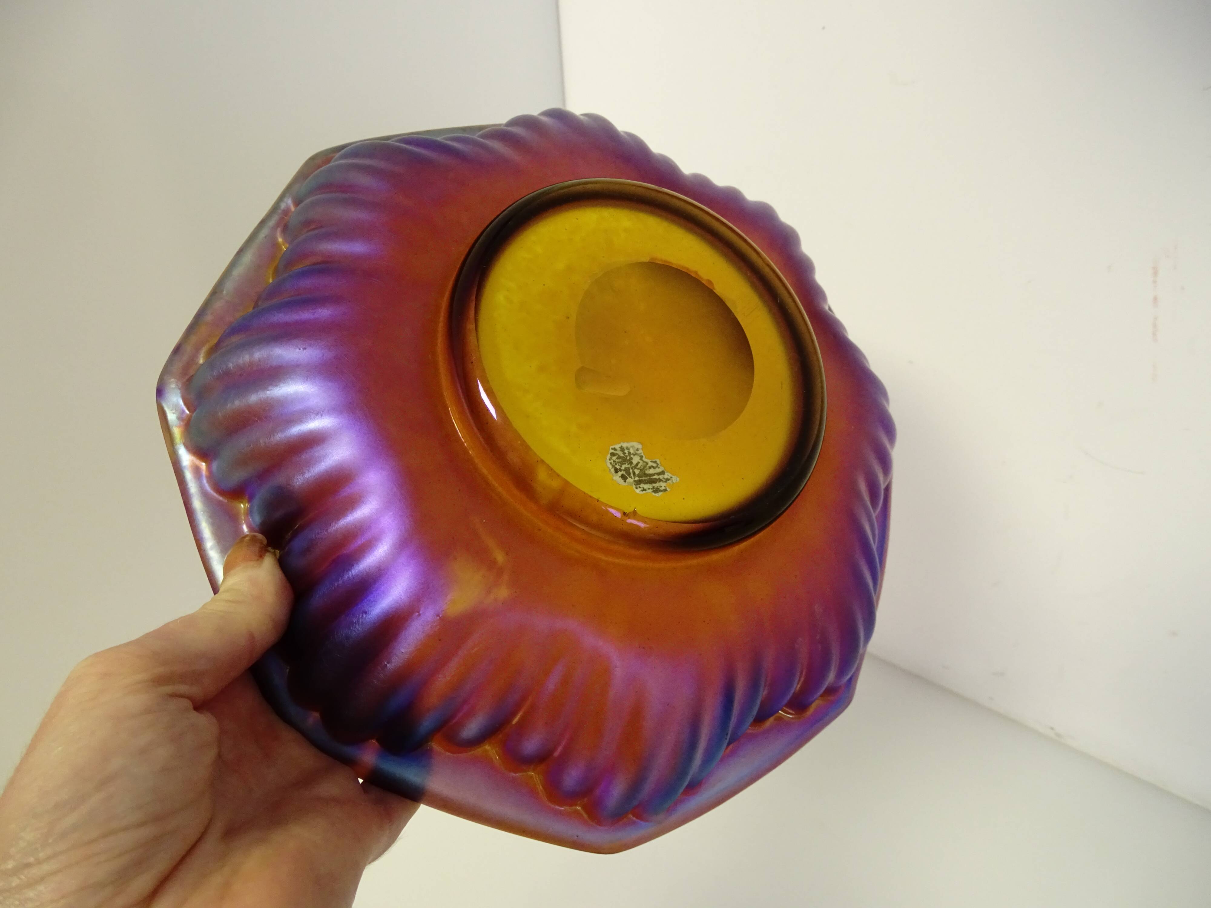 Austrian iridescent glass cup 1900 Loetz Kralik