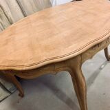 Round solid oak dining table