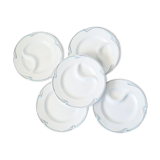 Set of 5 asparagus plates, Hamage, 1930, French manufacture, rare, art deco